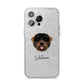 Black Russian Terrier Personalised iPhone 14 Pro Max Glitter Tough Case Silver