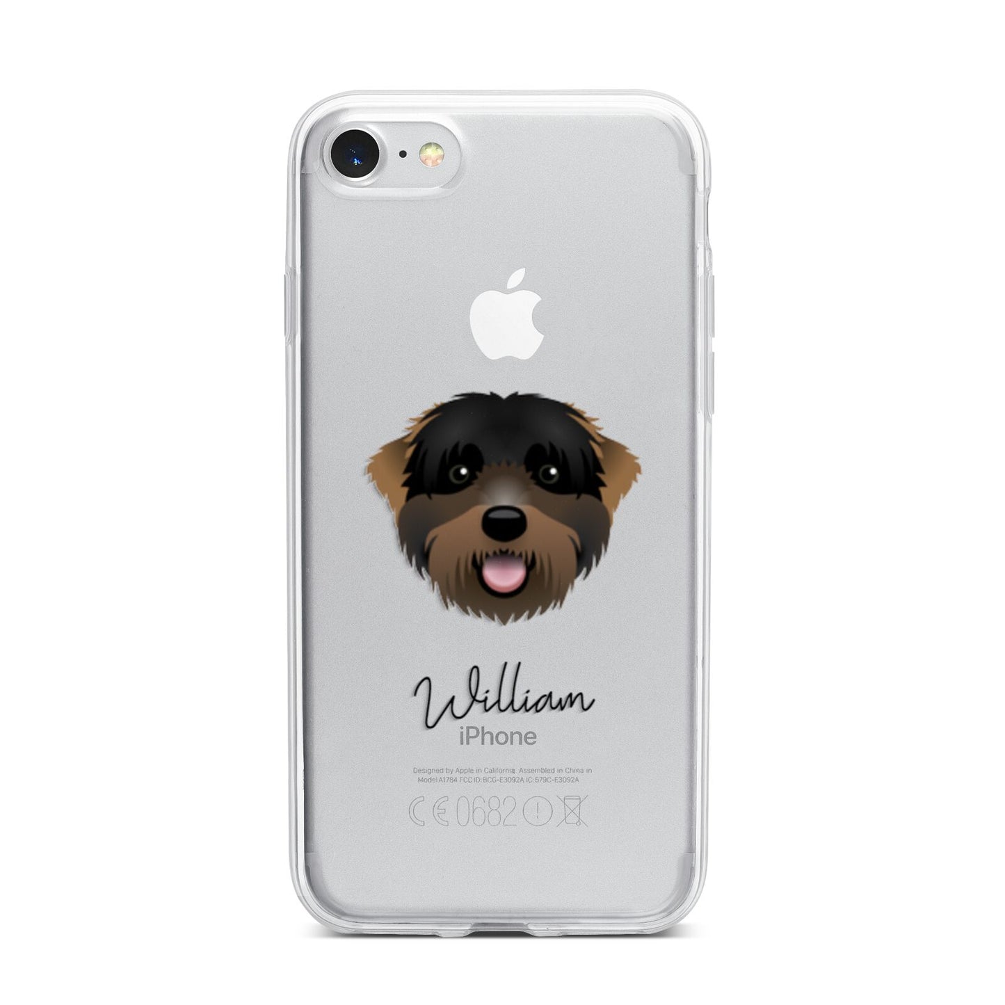 Black Russian Terrier Personalised iPhone 7 Bumper Case on Silver iPhone