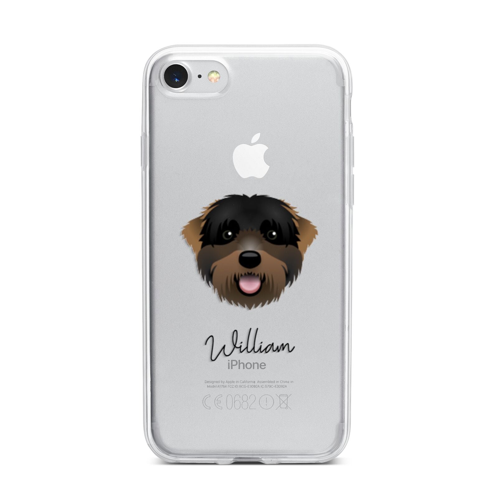 Black Russian Terrier Personalised iPhone 7 Bumper Case on Silver iPhone