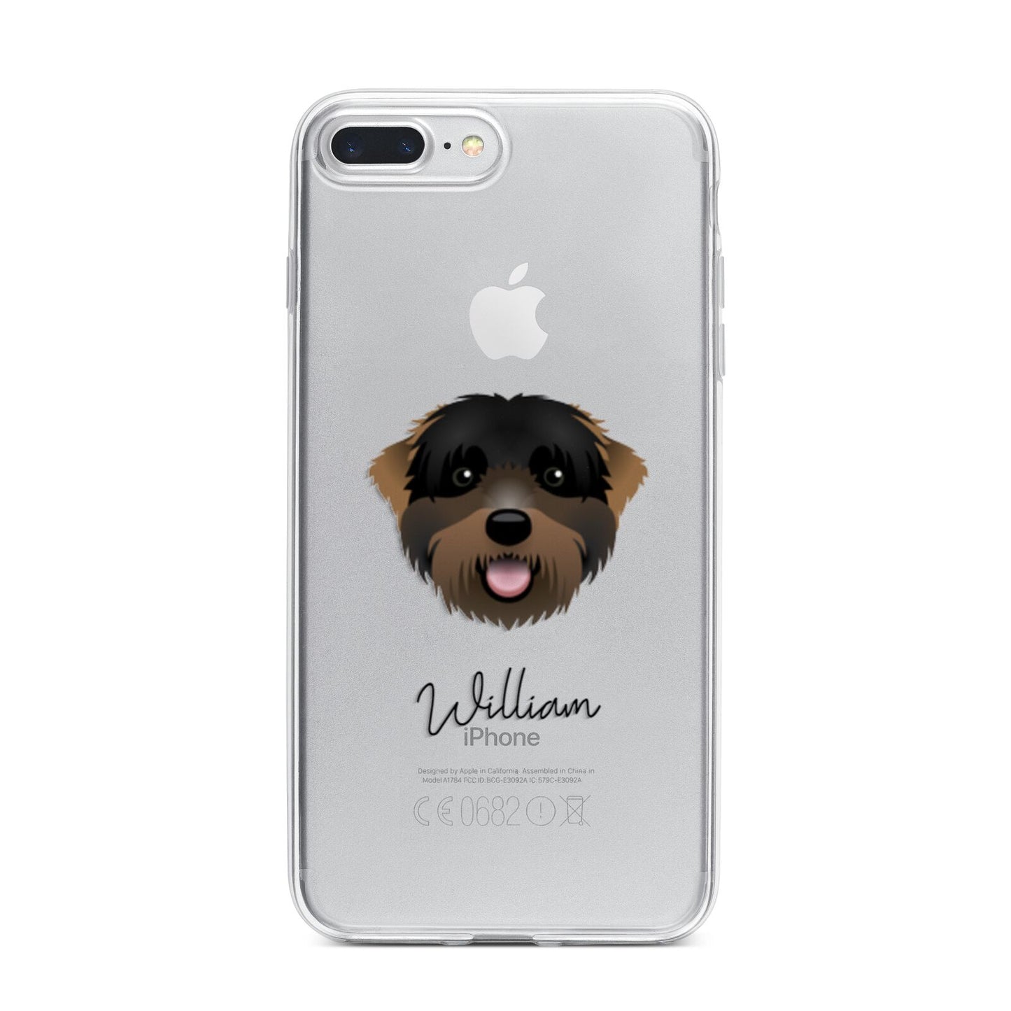 Black Russian Terrier Personalised iPhone 7 Plus Bumper Case on Silver iPhone