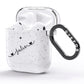 Black Sloped Handwritten Name AirPods Glitter Case Side Image