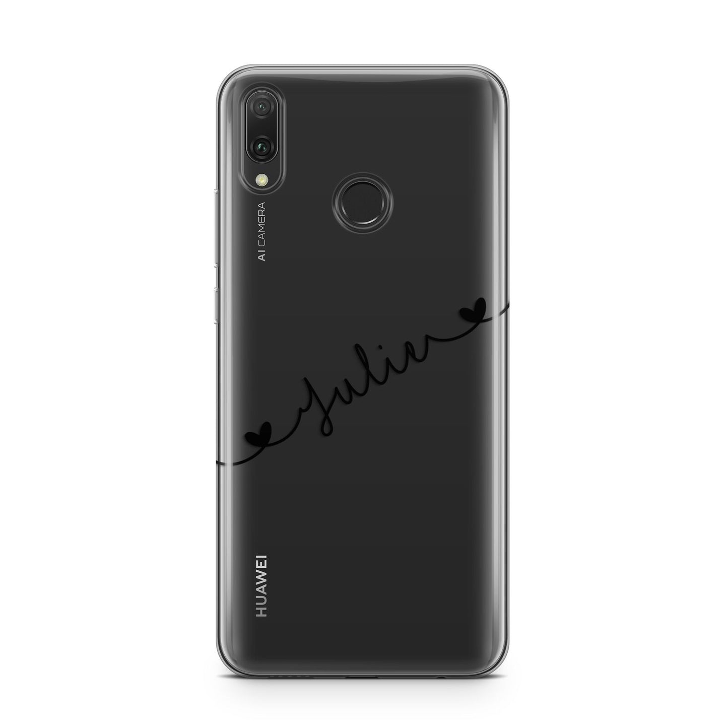 Black Sloped Handwritten Name Huawei Y9 2019