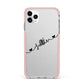 Black Sloped Handwritten Name iPhone 11 Pro Max Impact Pink Edge Case