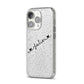 Black Sloped Handwritten Name iPhone 14 Pro Glitter Tough Case Silver Angled Image