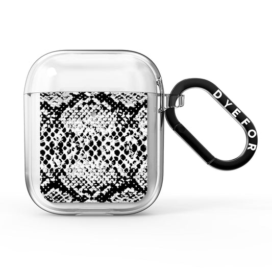 Black Snakeskin AirPods Clear Case