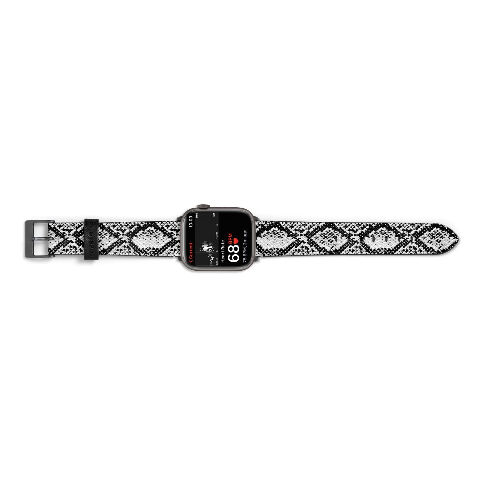 Black Snakeskin Apple Watch Strap Size 38mm Landscape Image Space Grey Hardware