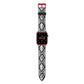 Black Snakeskin Apple Watch Strap with Red Hardware
