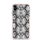 Black Snakeskin Apple iPhone Xs Max Impact Case Pink Edge on Silver Phone