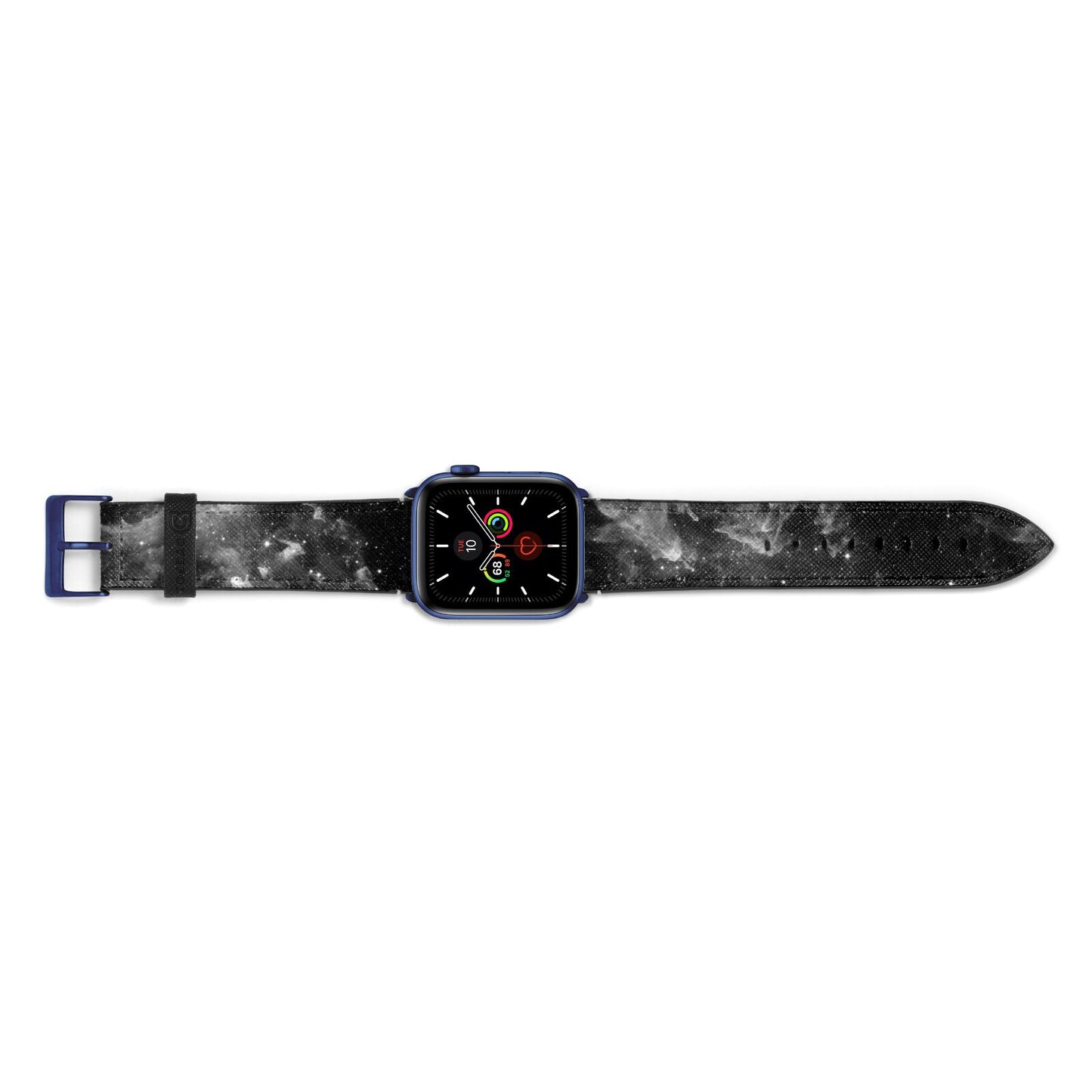 Black Space Apple Watch Strap Landscape Image Blue Hardware