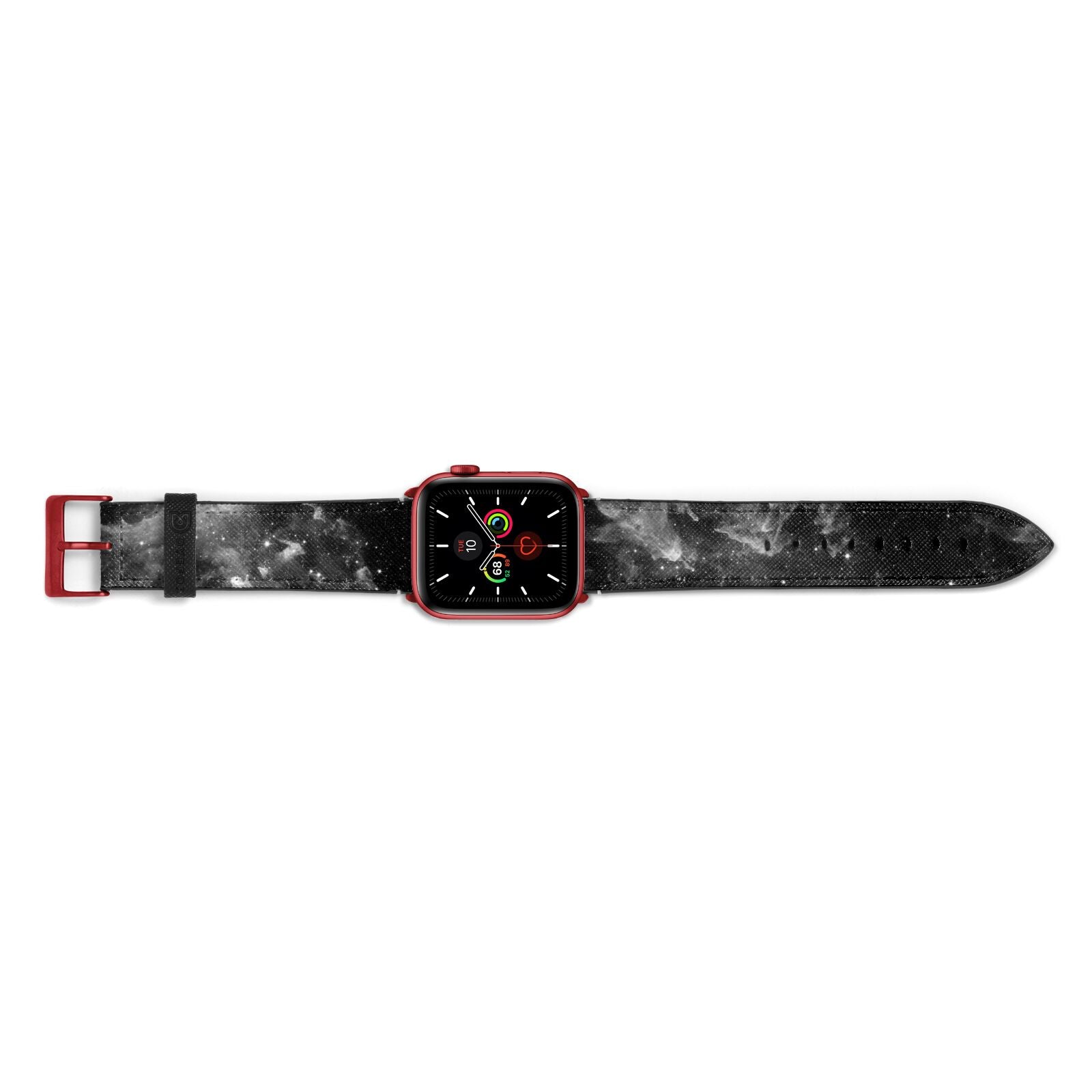Black Space Apple Watch Strap Landscape Image Red Hardware