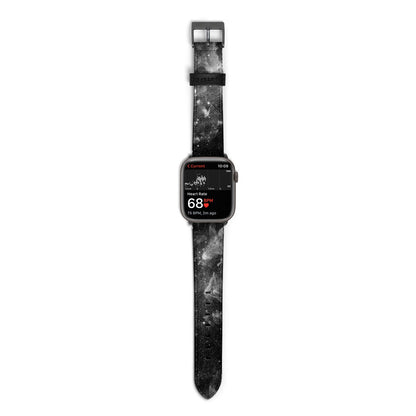 Black Space Apple Watch Strap Size 38mm with Space Grey Hardware