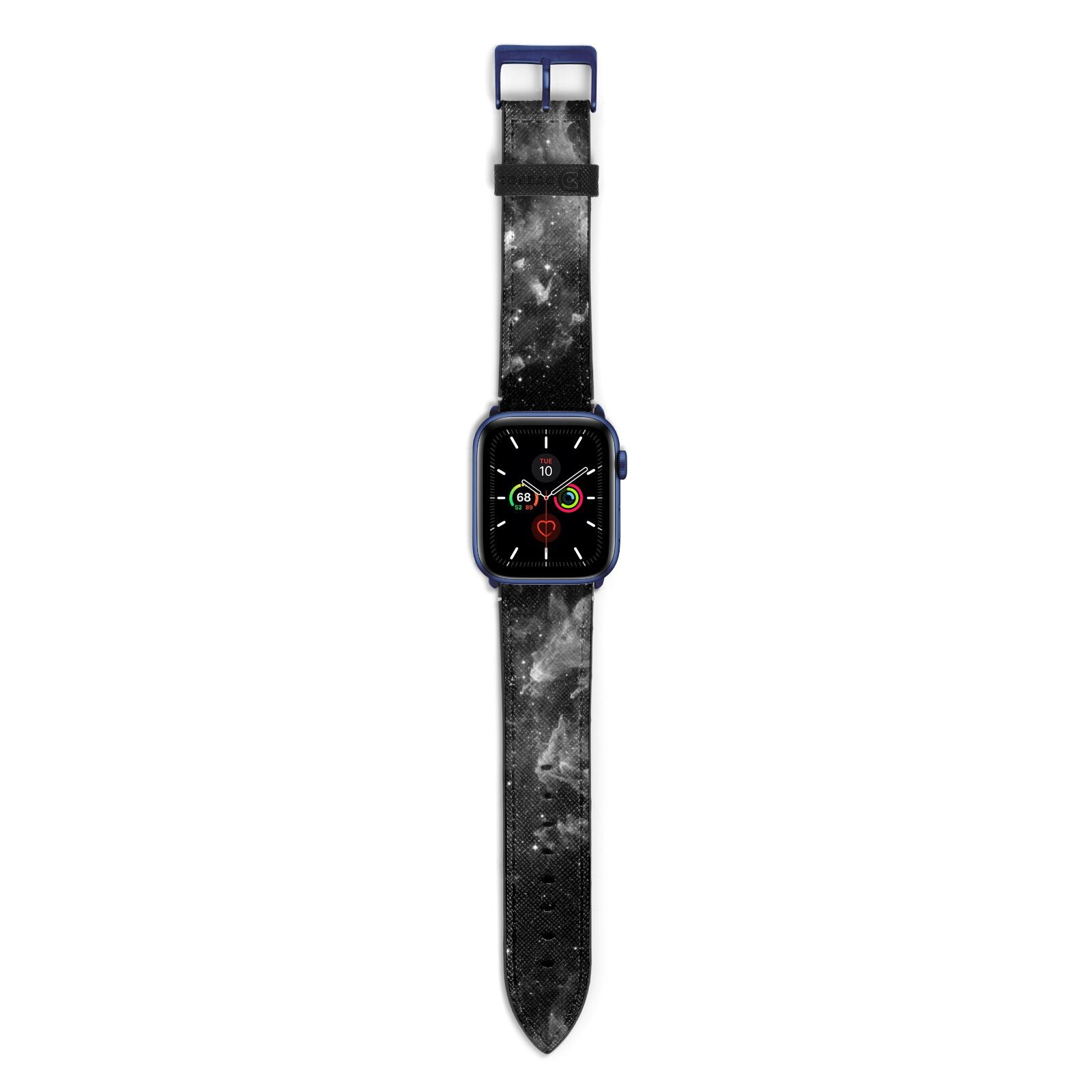 Black Space Apple Watch Strap with Blue Hardware