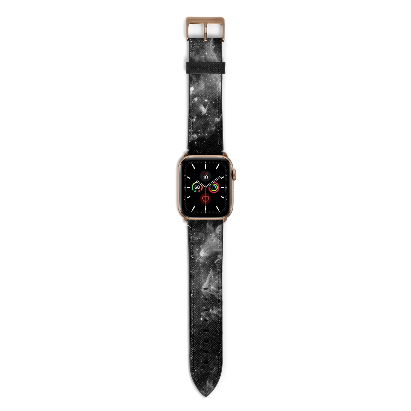 Black Space Apple Watch Strap with Gold Hardware