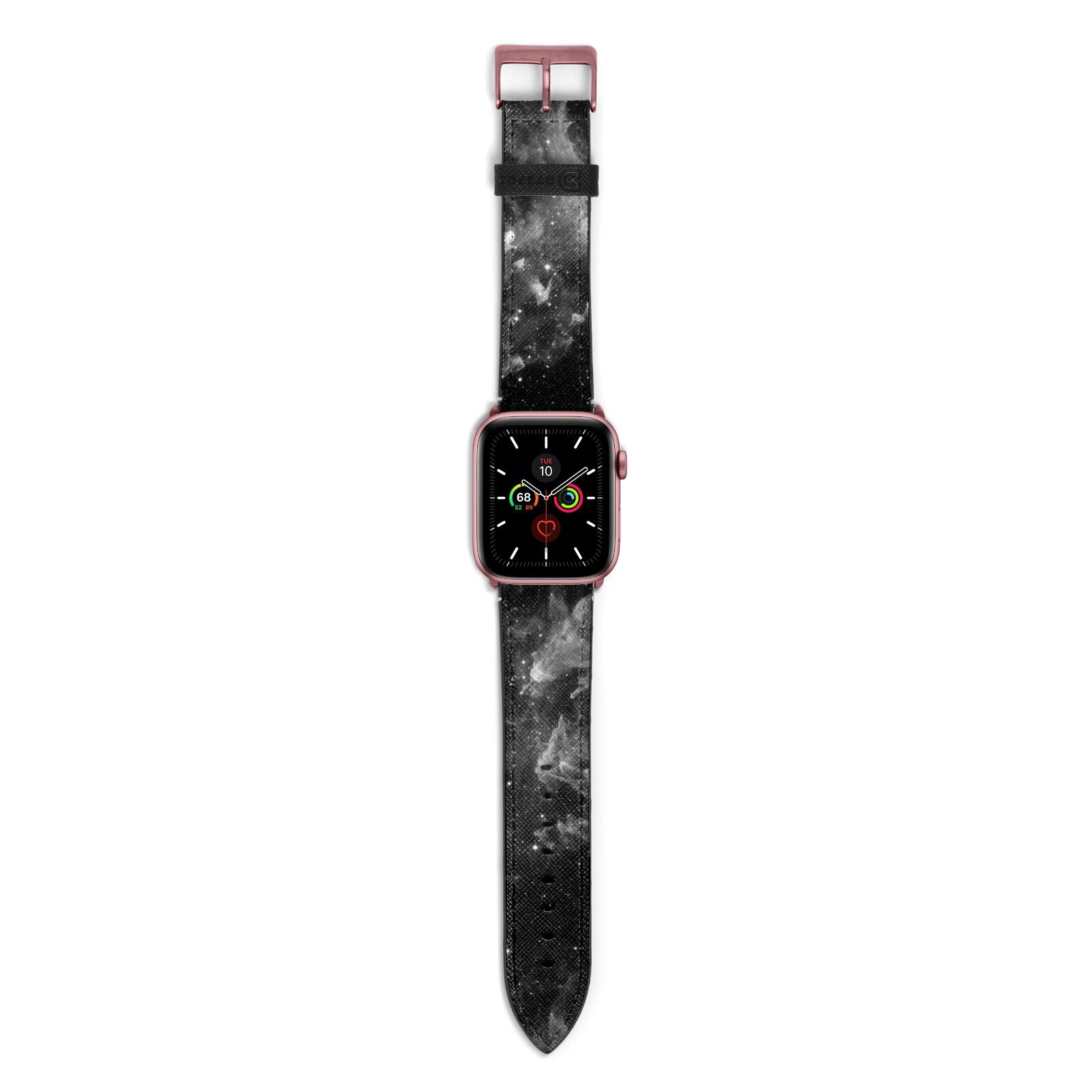 Black Space Apple Watch Strap with Rose Gold Hardware