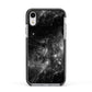 Black Space Apple iPhone XR Impact Case Black Edge on Silver Phone
