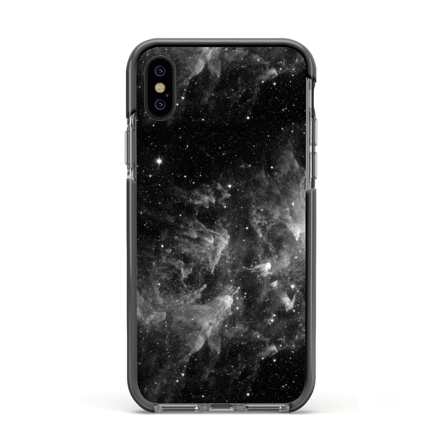 Black Space Apple iPhone Xs Impact Case Black Edge on Black Phone