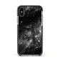Black Space Apple iPhone Xs Impact Case Black Edge on Silver Phone