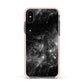 Black Space Apple iPhone Xs Impact Case Pink Edge on Black Phone