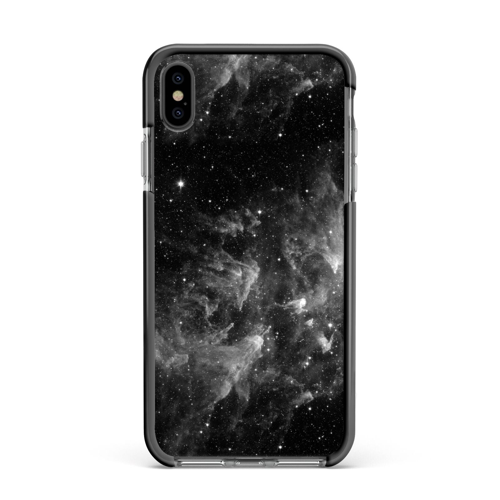 Black Space Apple iPhone Xs Max Impact Case Black Edge on Black Phone