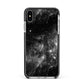 Black Space Apple iPhone Xs Max Impact Case Black Edge on Silver Phone