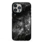 Black Space iPhone 13 Pro Max Black Impact Case on Silver phone