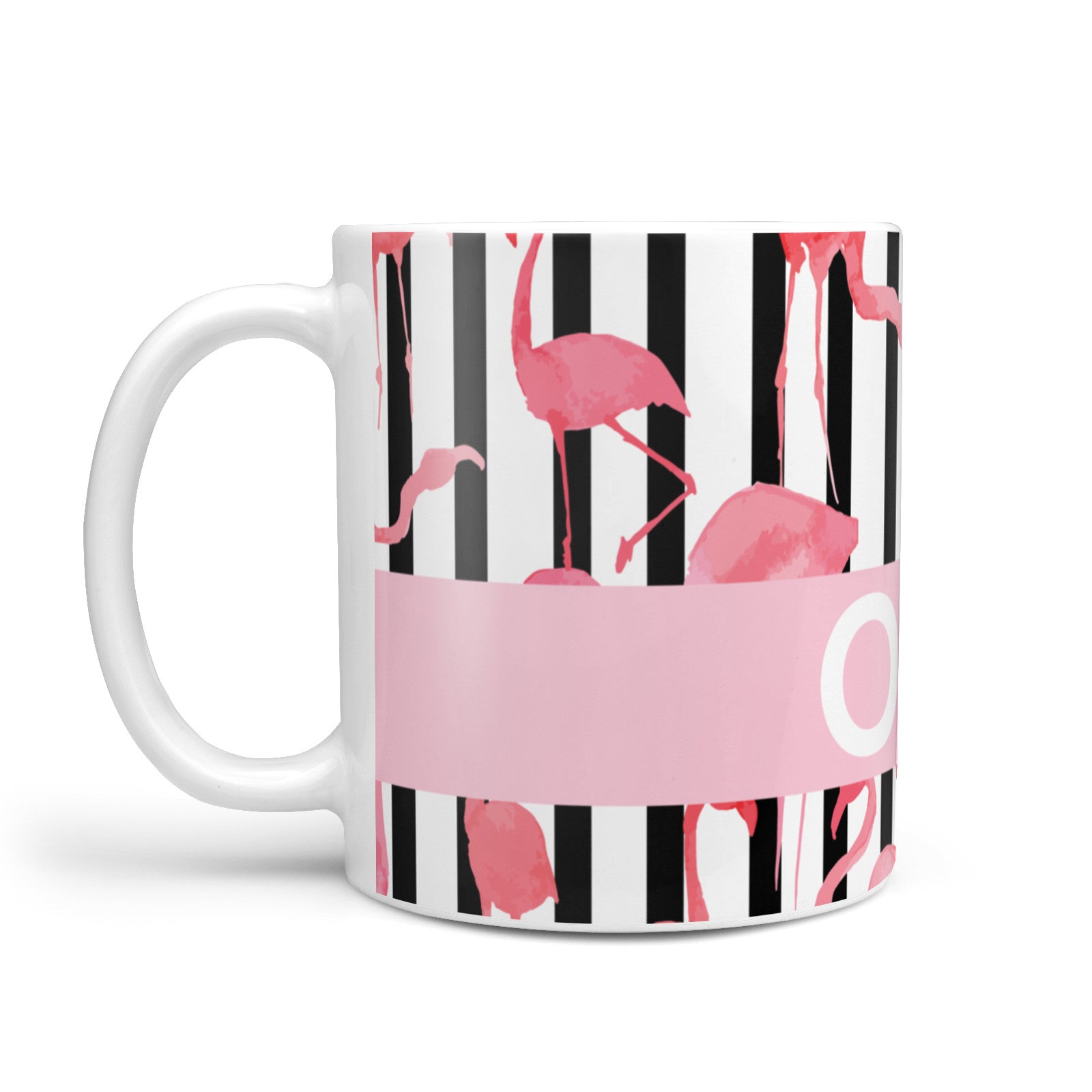 Black Striped Flamingo 10oz Mug Alternative Image 1