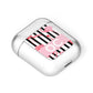 Black Striped Flamingo AirPods Case Laid Flat
