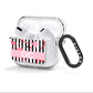 Black Striped Flamingo AirPods Clear Case 3rd Gen Side Image