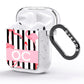 Black Striped Flamingo AirPods Glitter Case Side Image