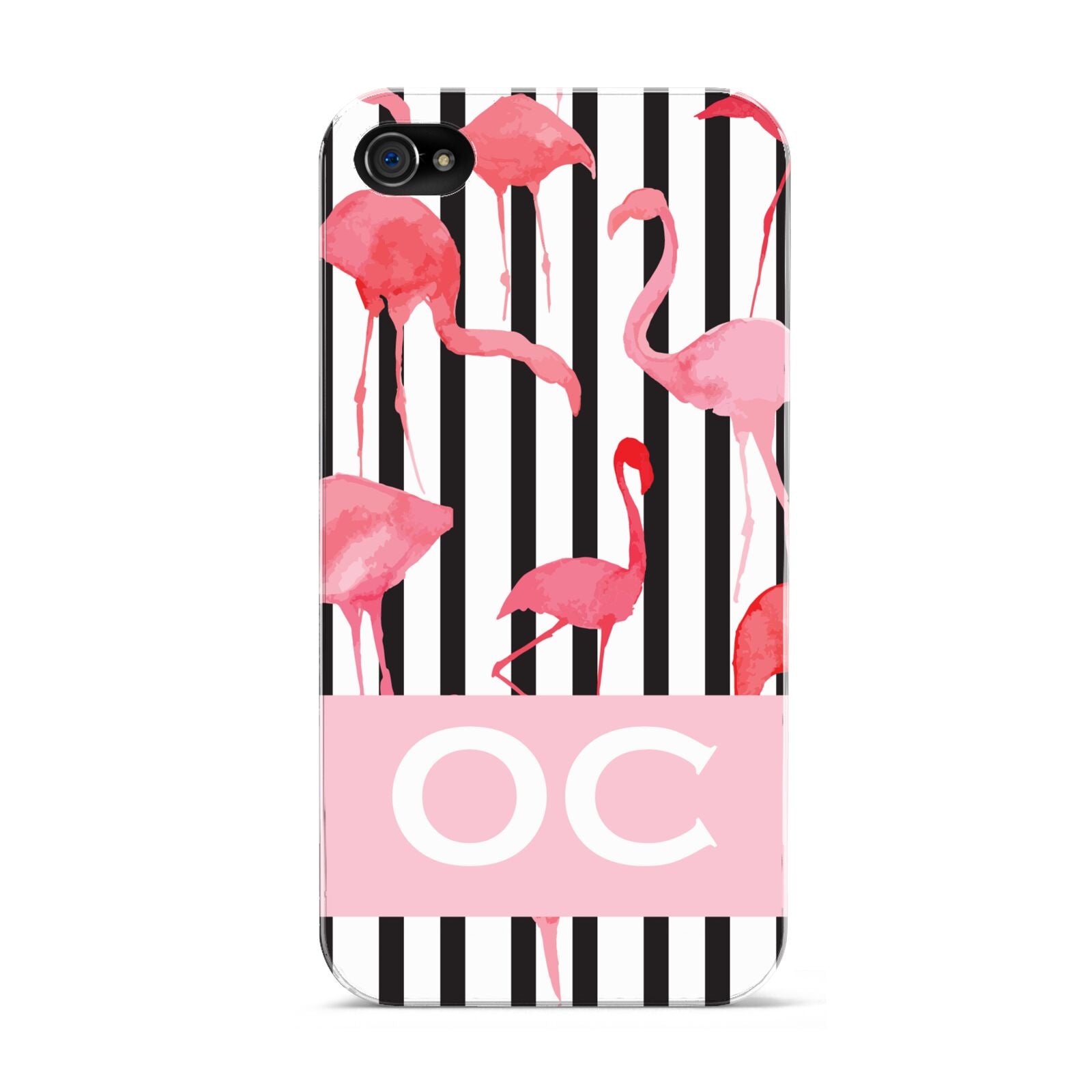 Black Striped Flamingo Apple iPhone 4s Case