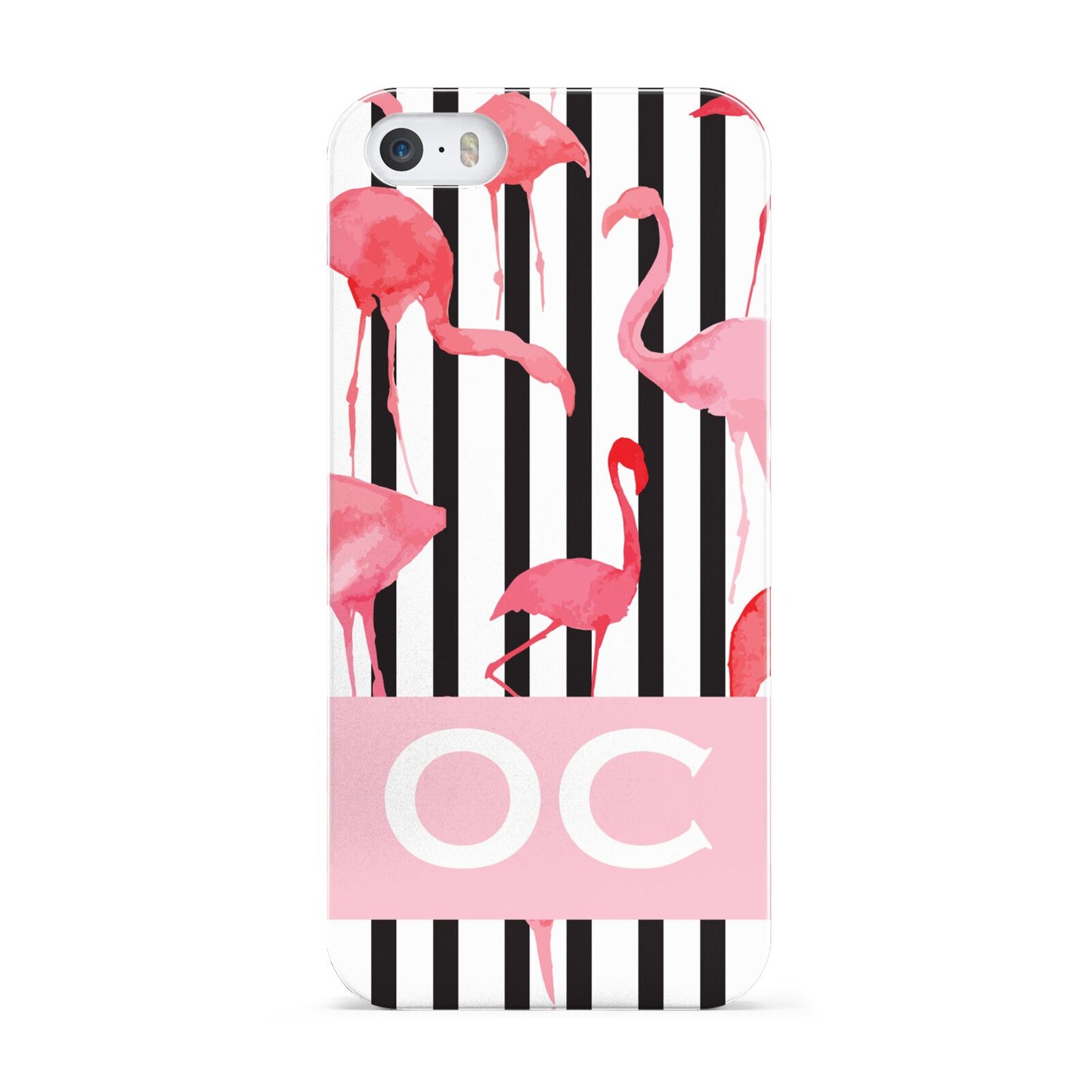 Black Striped Flamingo Apple iPhone 5 Case
