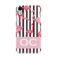 Black Striped Flamingo Apple iPhone XR White 3D Snap Case