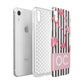 Black Striped Flamingo Apple iPhone XR White 3D Tough Case Expanded view