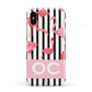 Black Striped Flamingo Apple iPhone XS 3D Tough