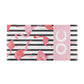Black Striped Flamingo Beach Towel Alternative Image