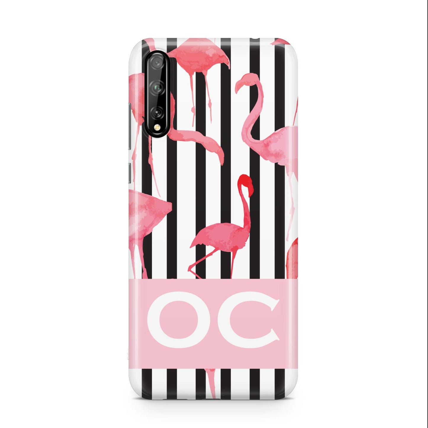 Black Striped Flamingo Huawei Enjoy 10s Phone Case