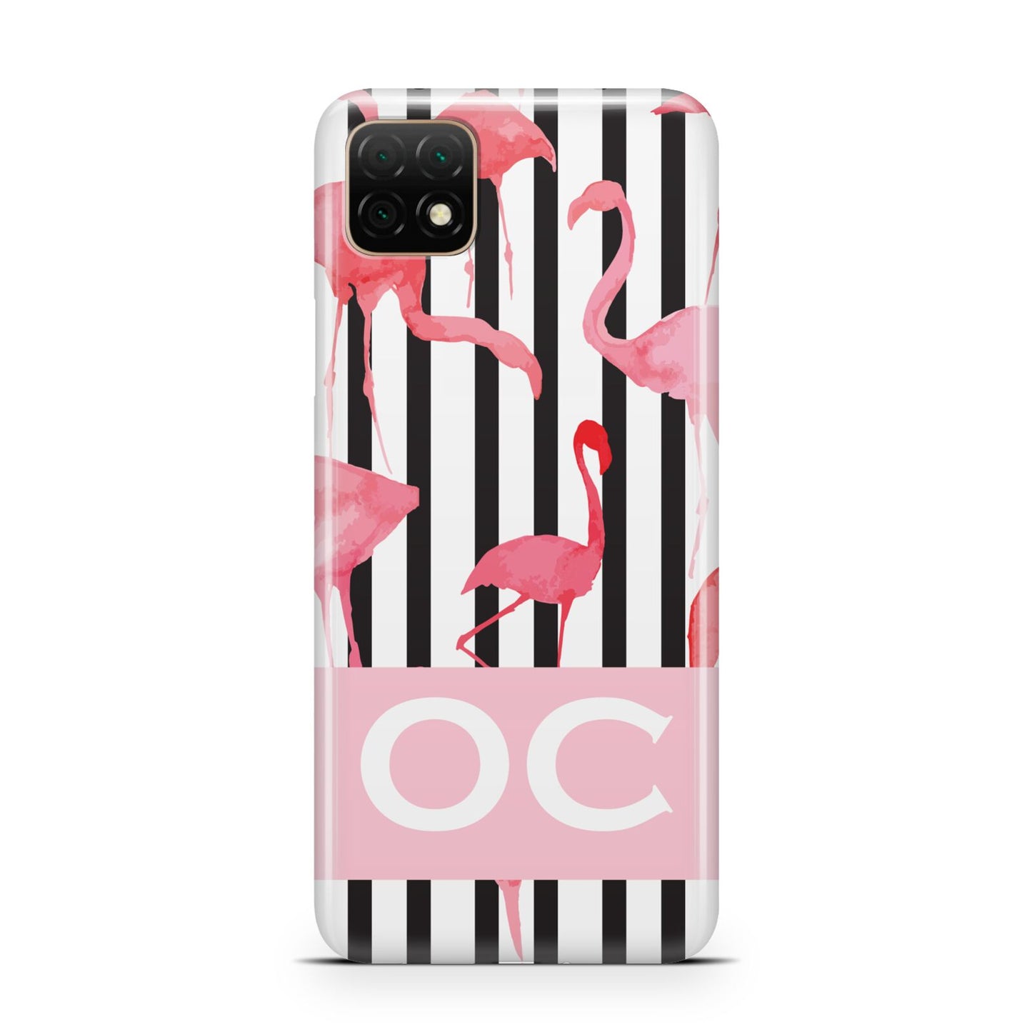 Black Striped Flamingo Huawei Enjoy 20 Phone Case