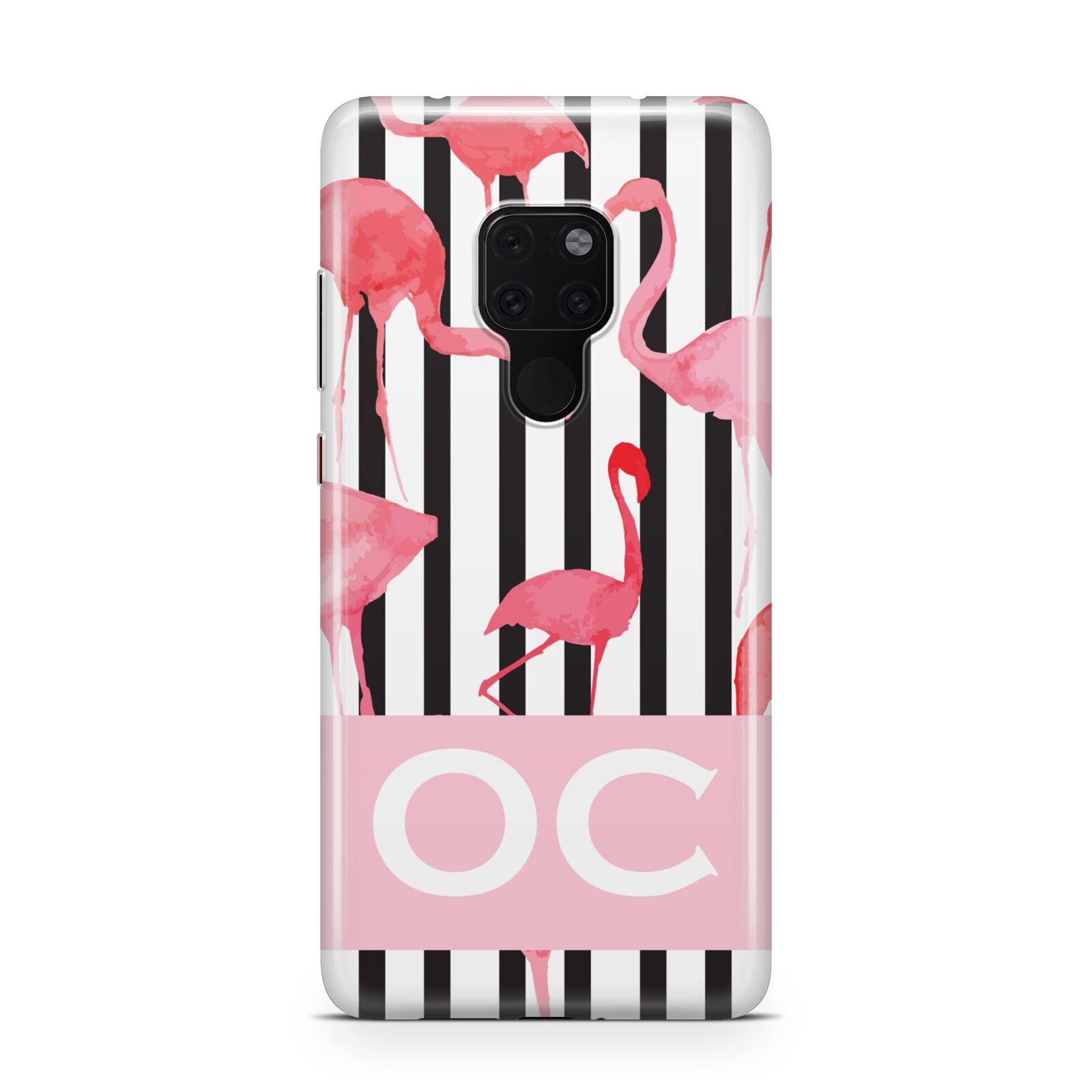 Black Striped Flamingo Huawei Mate 20 Phone Case
