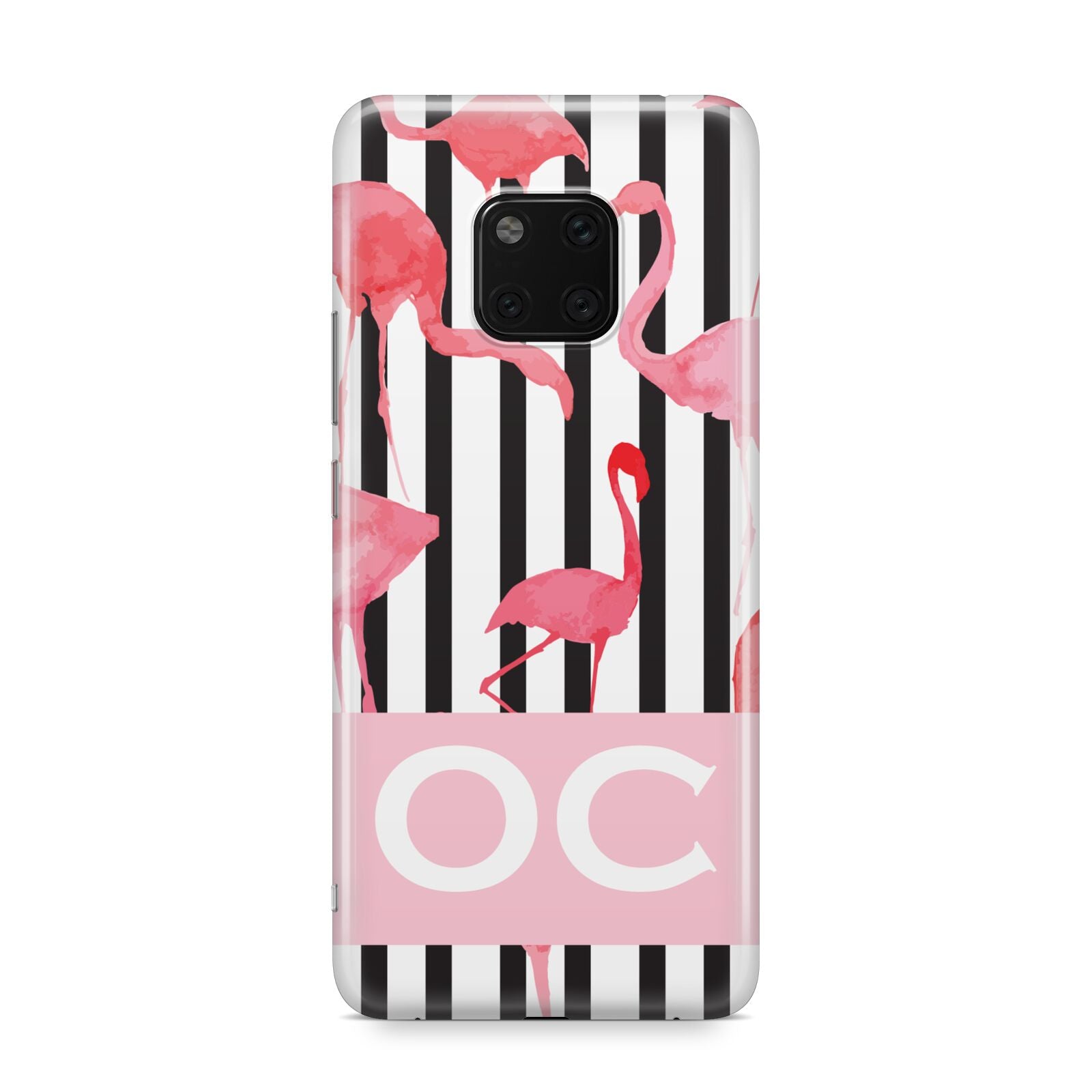 Black Striped Flamingo Huawei Mate 20 Pro Phone Case