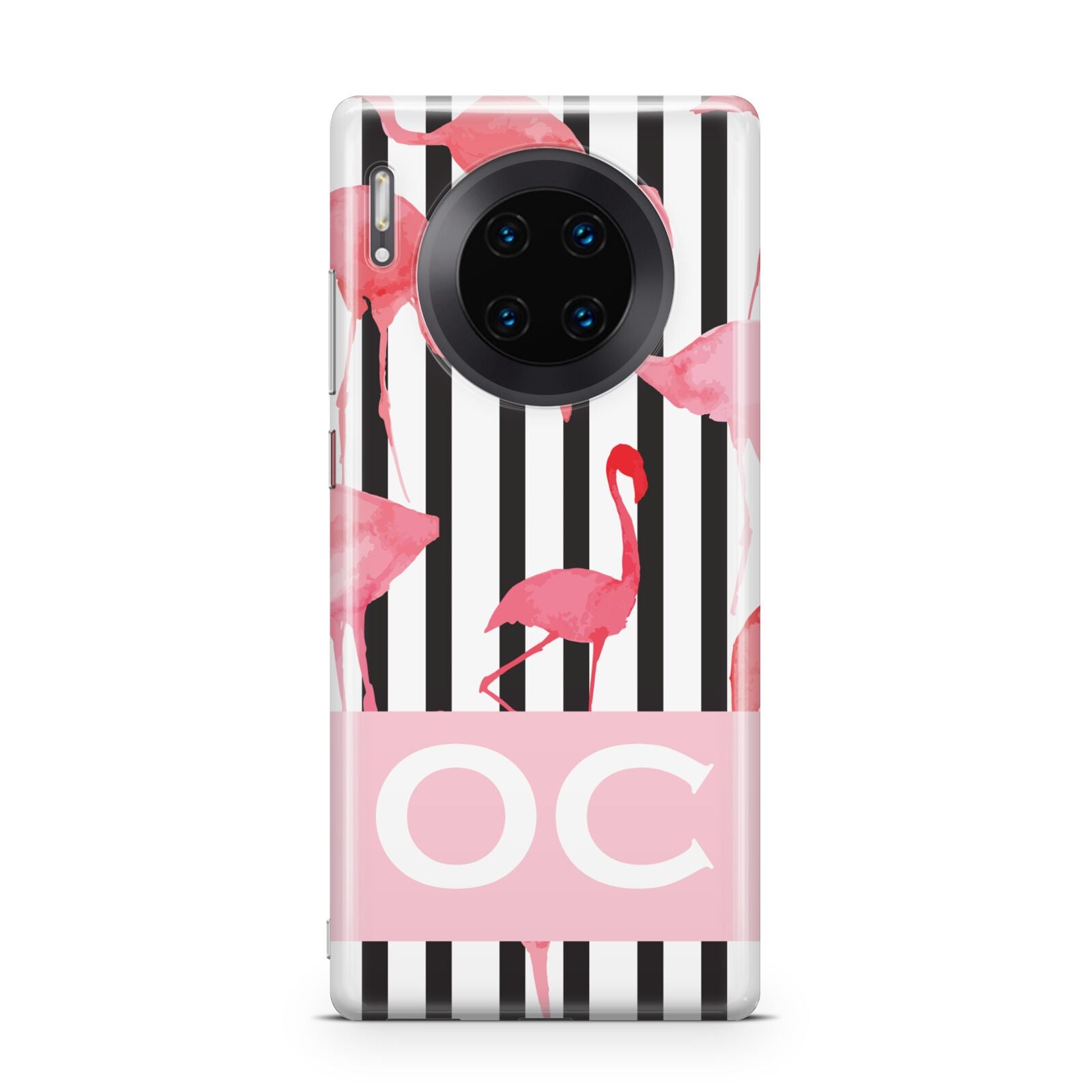 Black Striped Flamingo Huawei Mate 30 Pro Phone Case