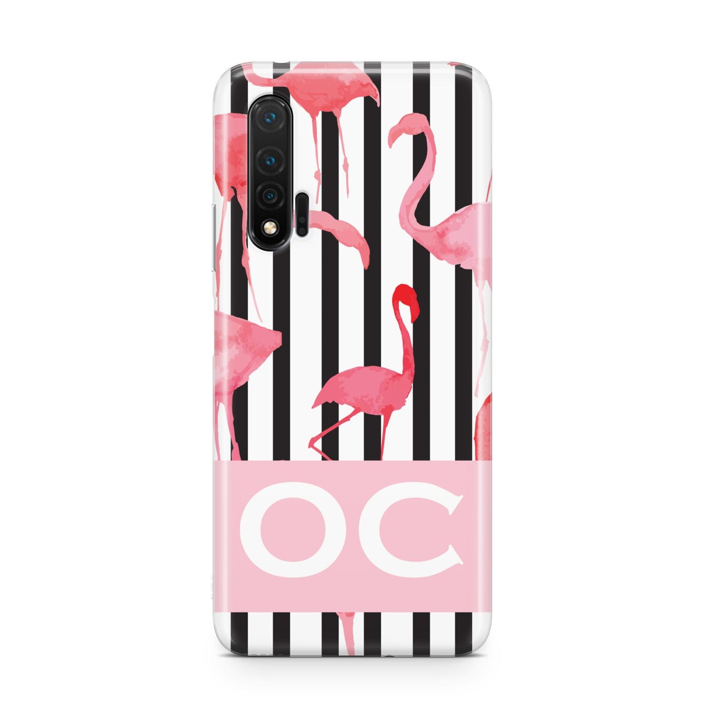 Black Striped Flamingo Huawei Nova 6 Phone Case