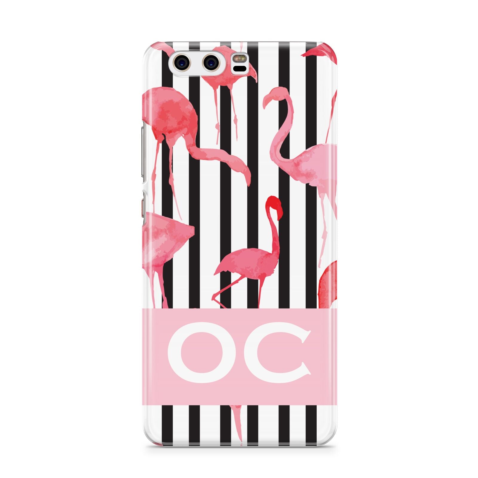 Black Striped Flamingo Huawei P10 Phone Case
