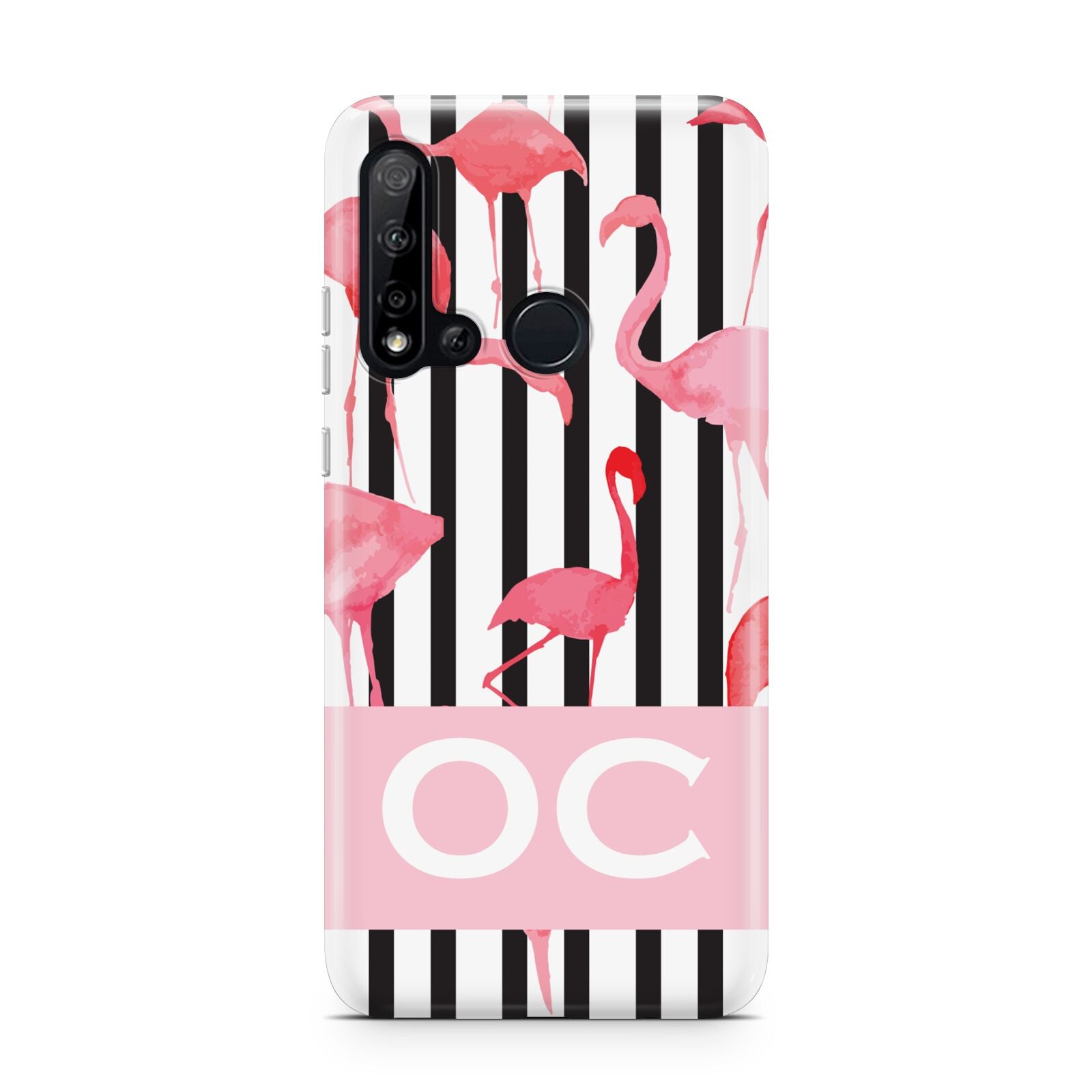 Black Striped Flamingo Huawei P20 Lite 5G Phone Case
