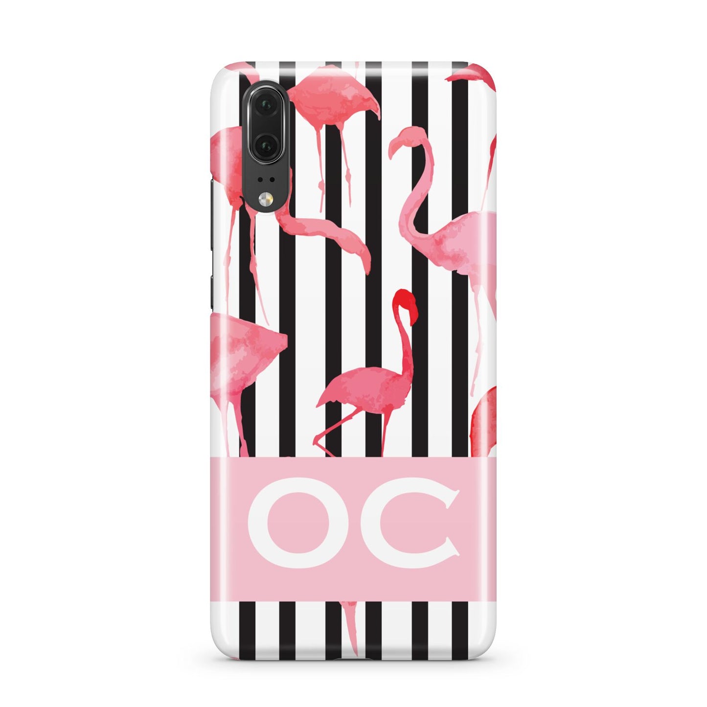 Black Striped Flamingo Huawei P20 Phone Case