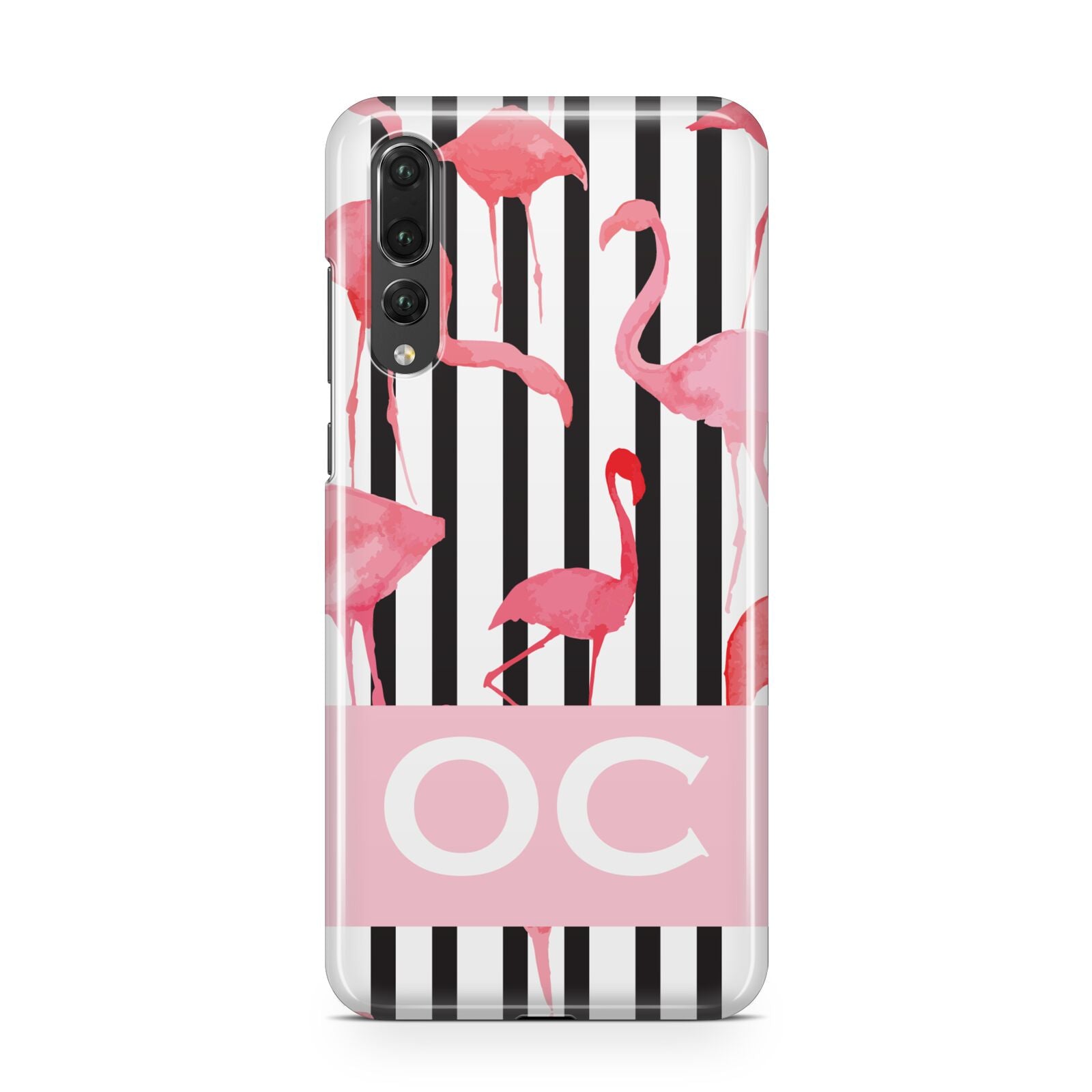 Black Striped Flamingo Huawei P20 Pro Phone Case