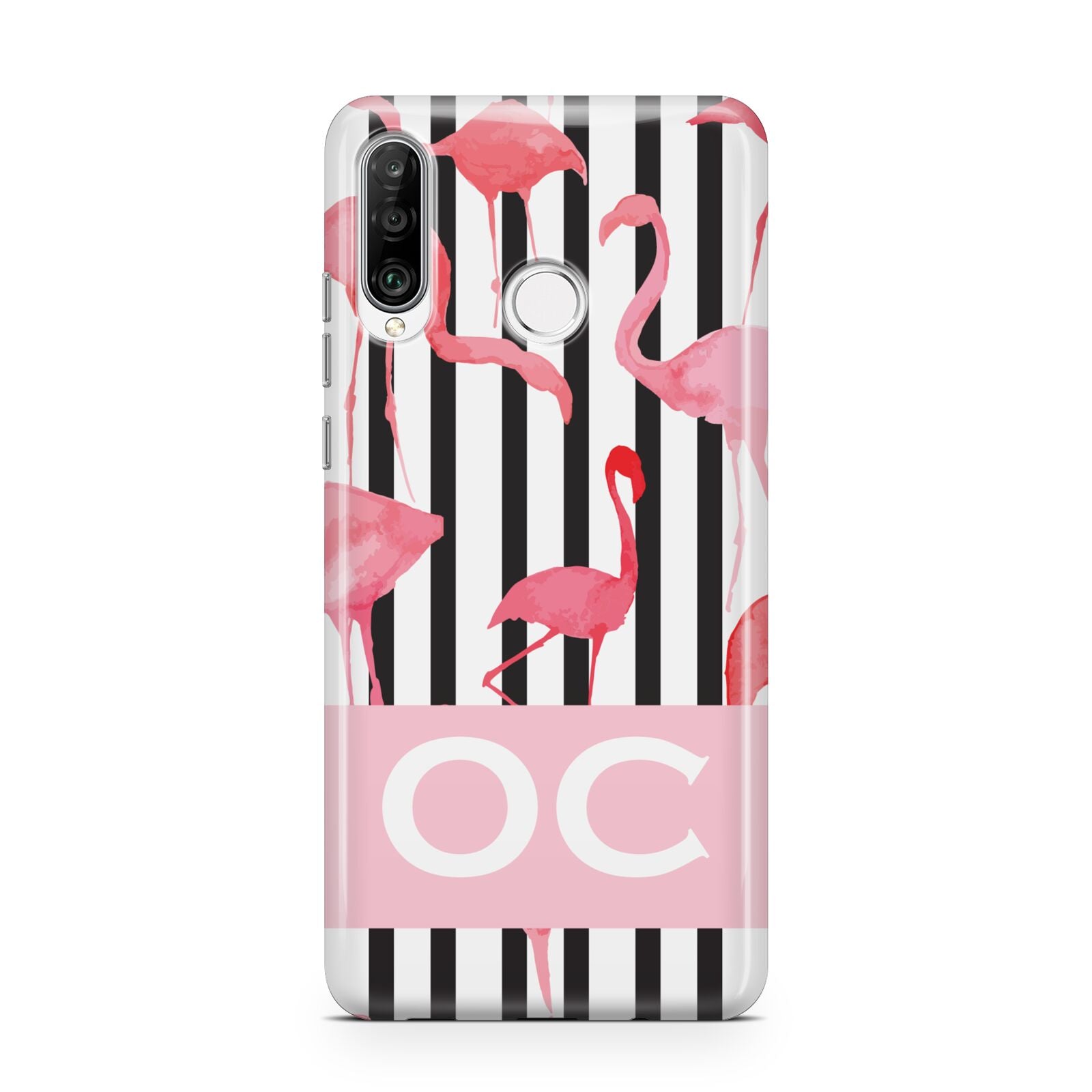 Black Striped Flamingo Huawei P30 Lite Phone Case