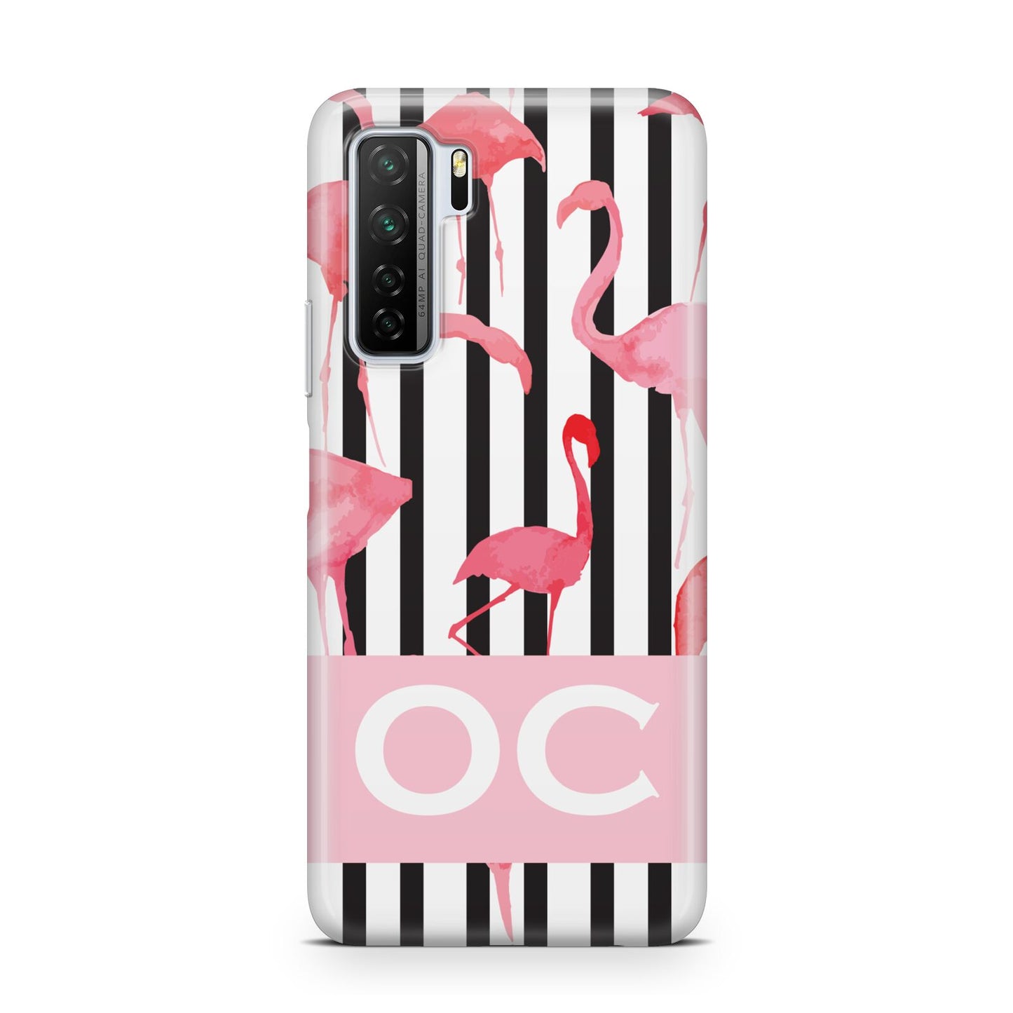 Black Striped Flamingo Huawei P40 Lite 5G Phone Case