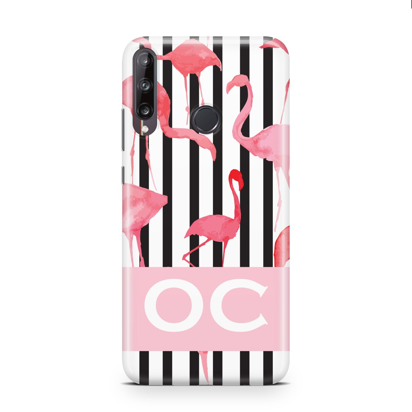 Black Striped Flamingo Huawei P40 Lite E Phone Case