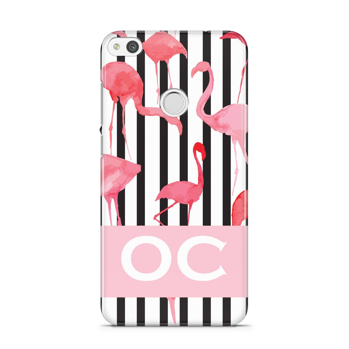 Black Striped Flamingo Huawei P8 Lite Case