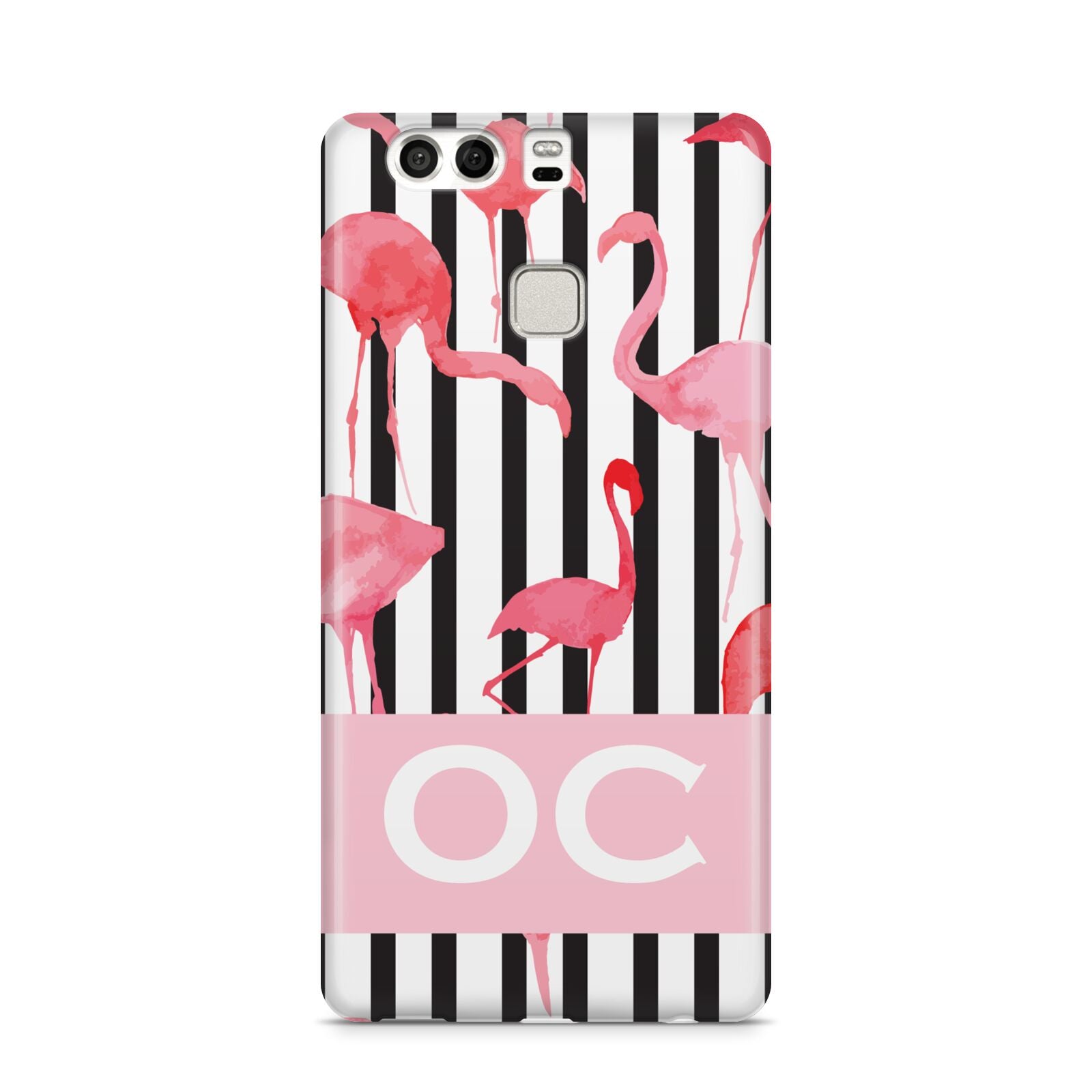 Black Striped Flamingo Huawei P9 Case